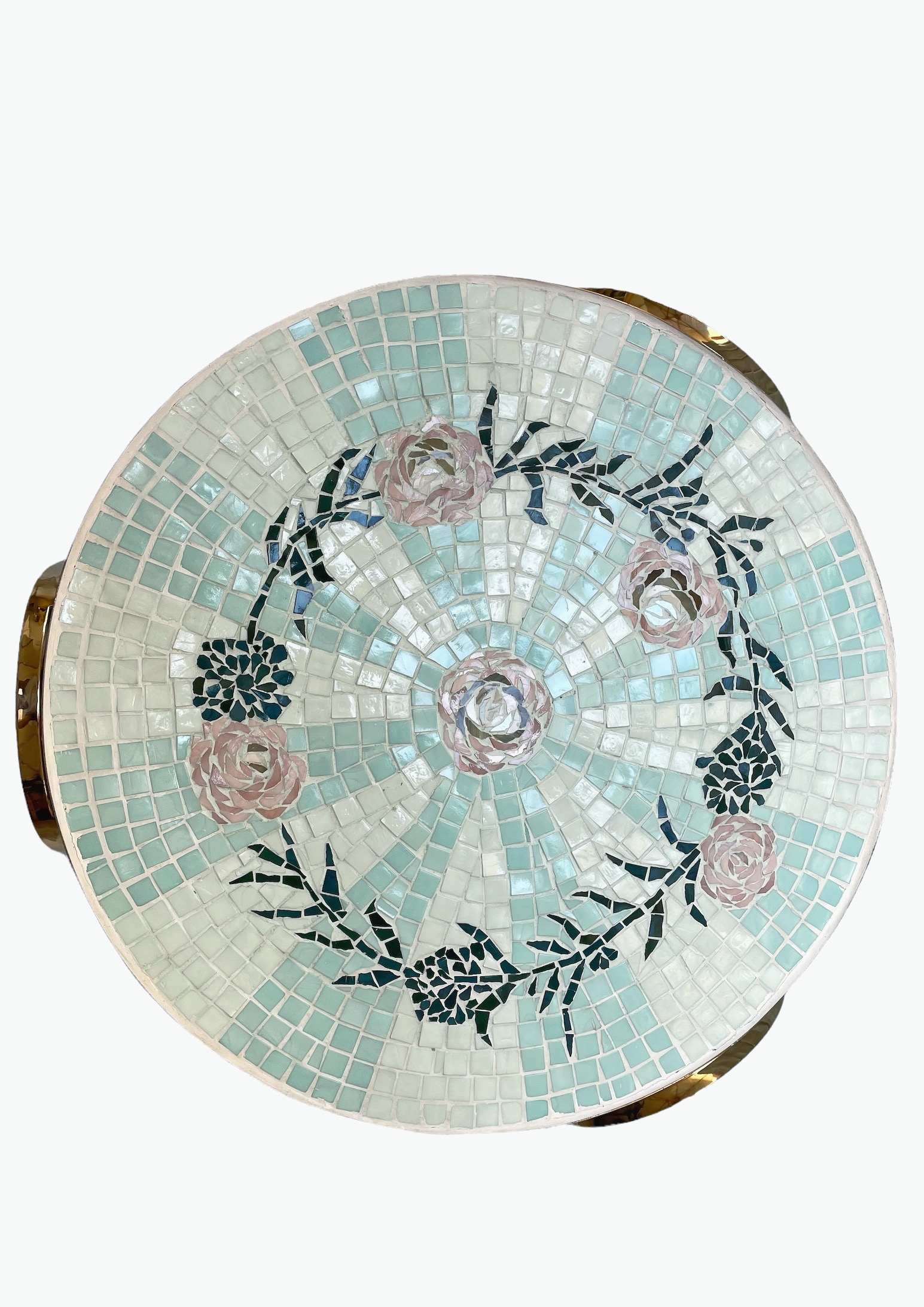 Dome Side Table I - Mosaic Top With Stainless Steel Legs 1