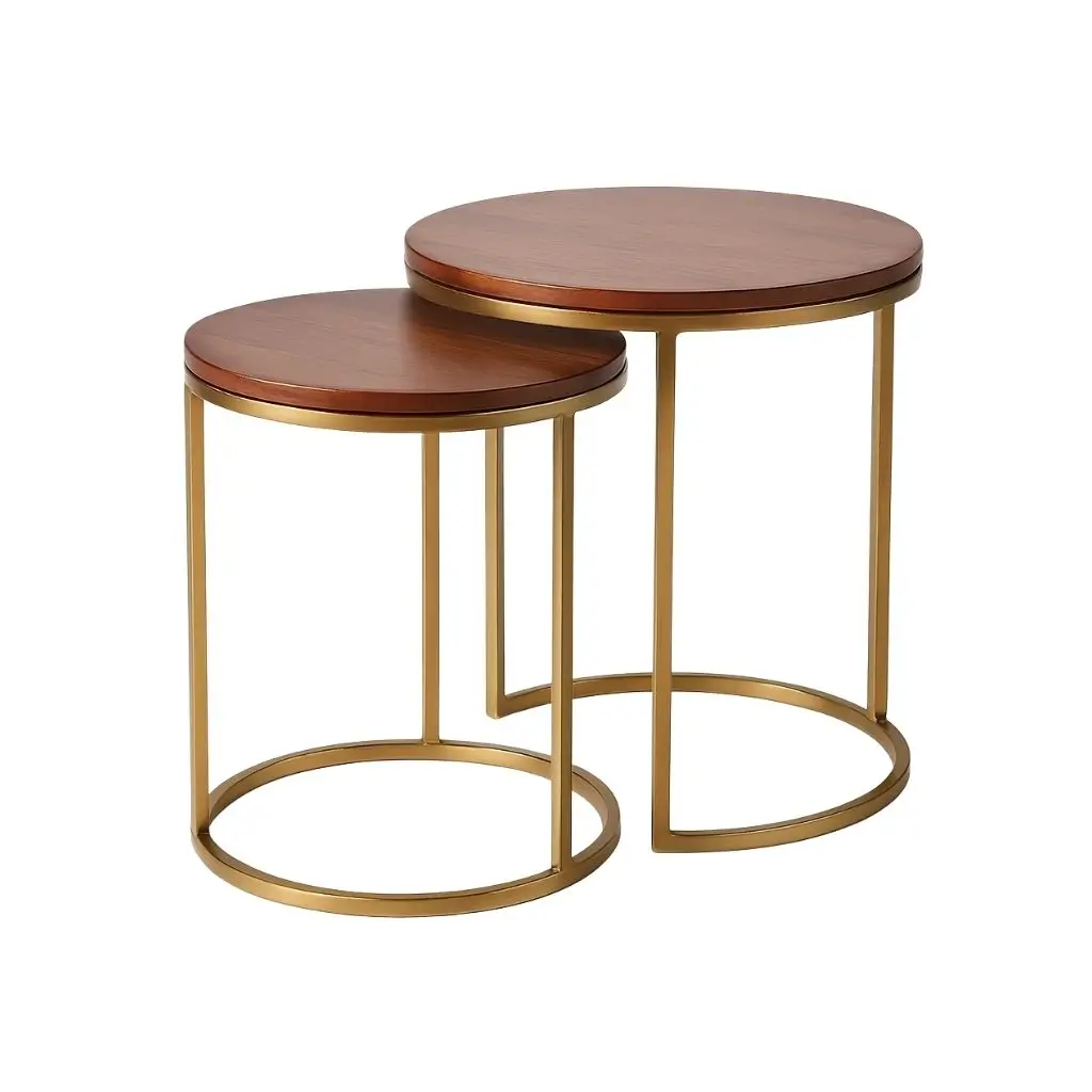 Dana Metal Side Tables With Wooden Tops 0