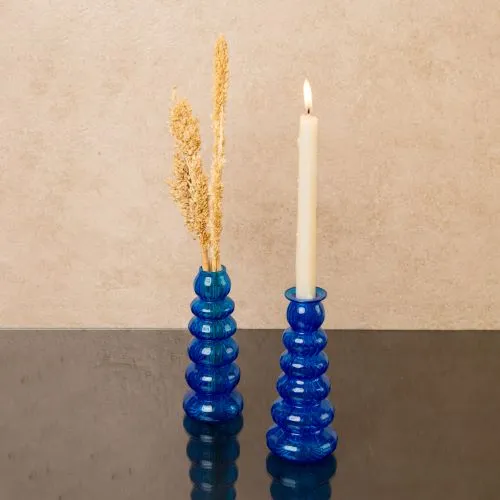 Dual Use Bubbles Glass - Candle Holder & Vase 2