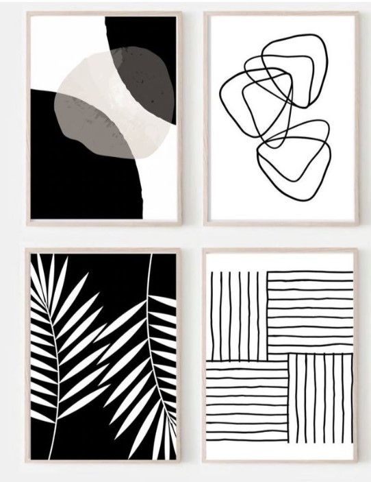 Bold & Minimalist Abstract Printed Artwork Collection - Set of 4 Prints 0