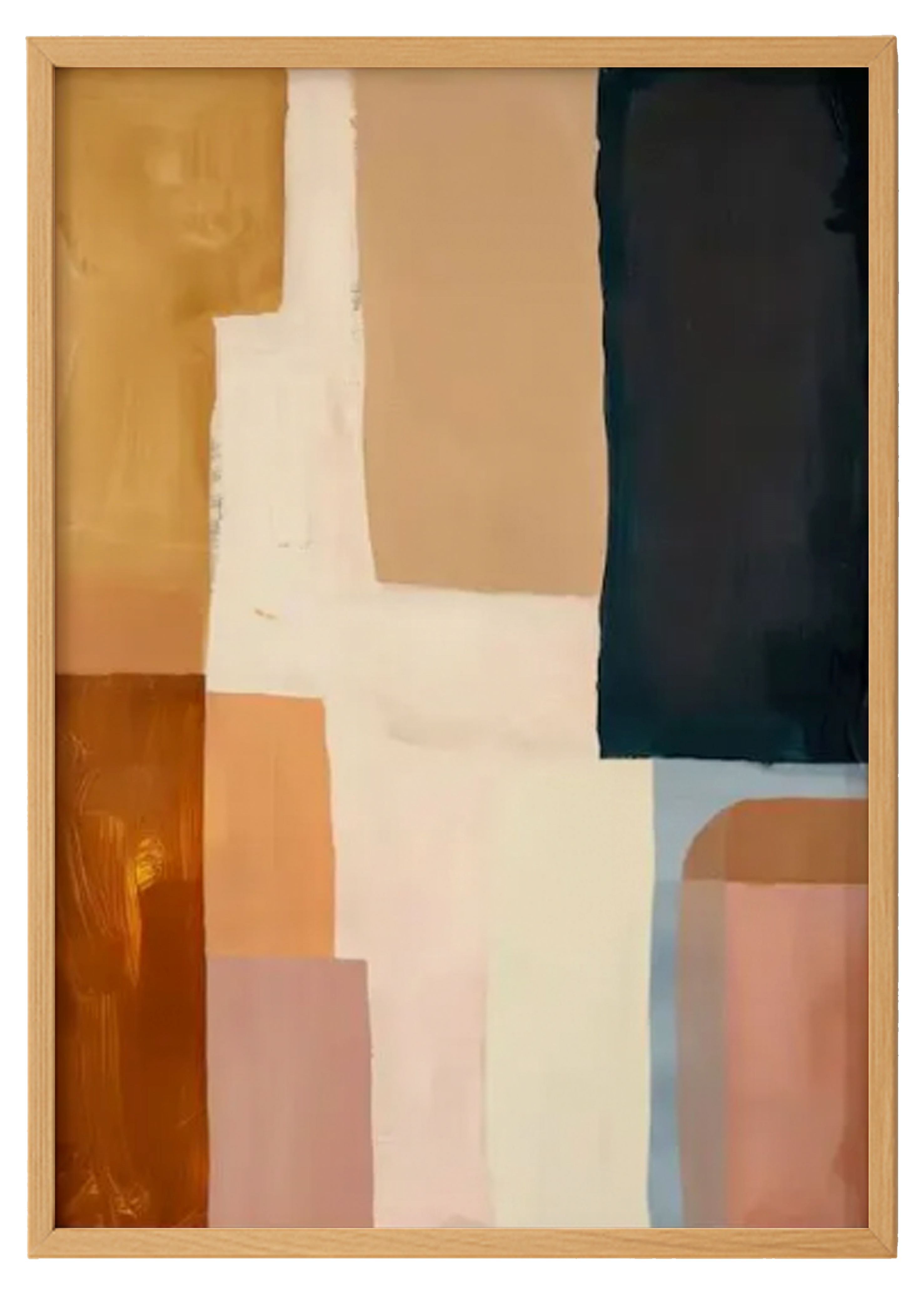 Contemporary Block Wall Art - Framed Modern Painting 0