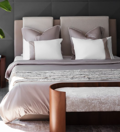 Dolly Bed Upholstered Multi-Tonal Sleek Curved Design 0