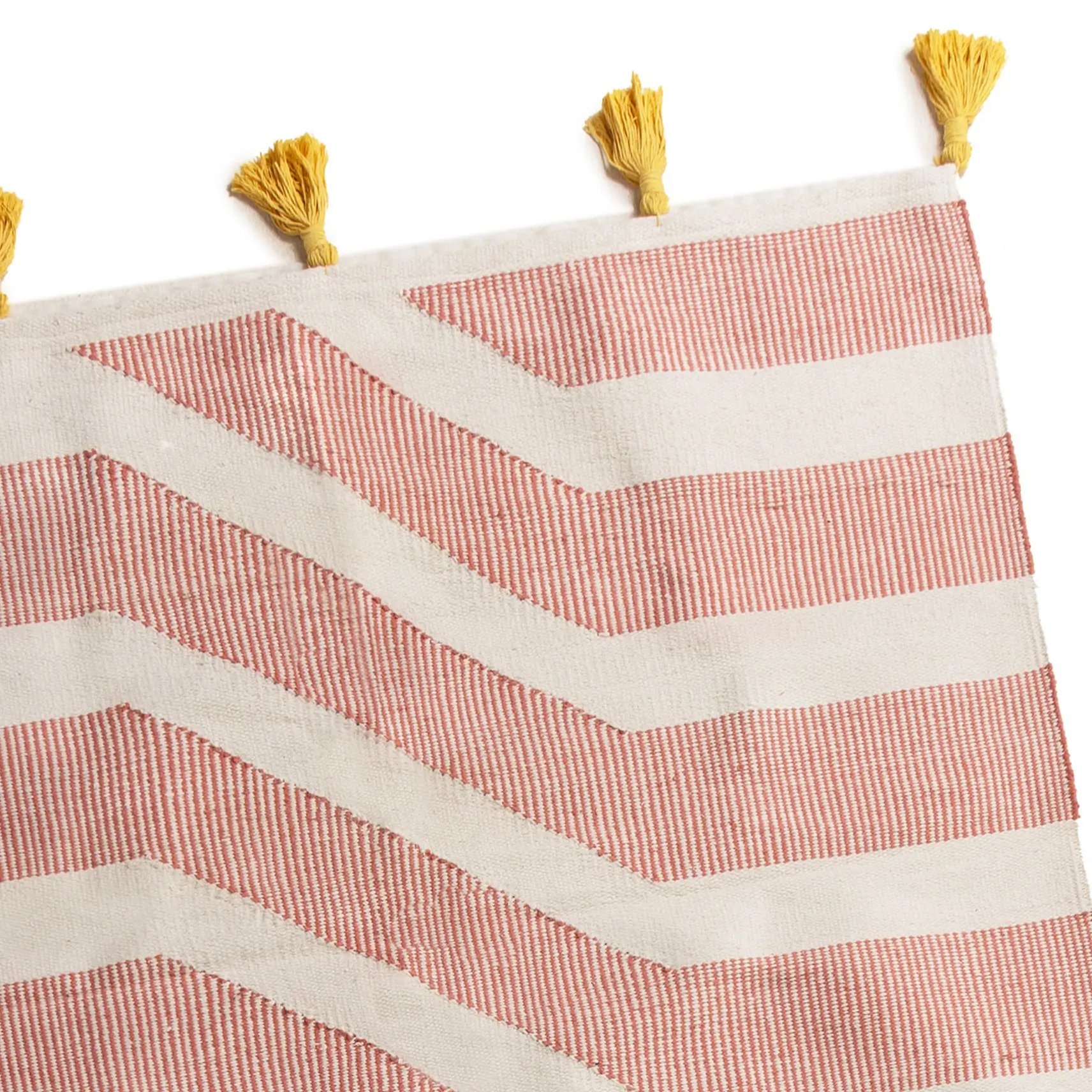 Current Pink Chevron Handwoven Cotton Rug – 100% Natural Cotton 1