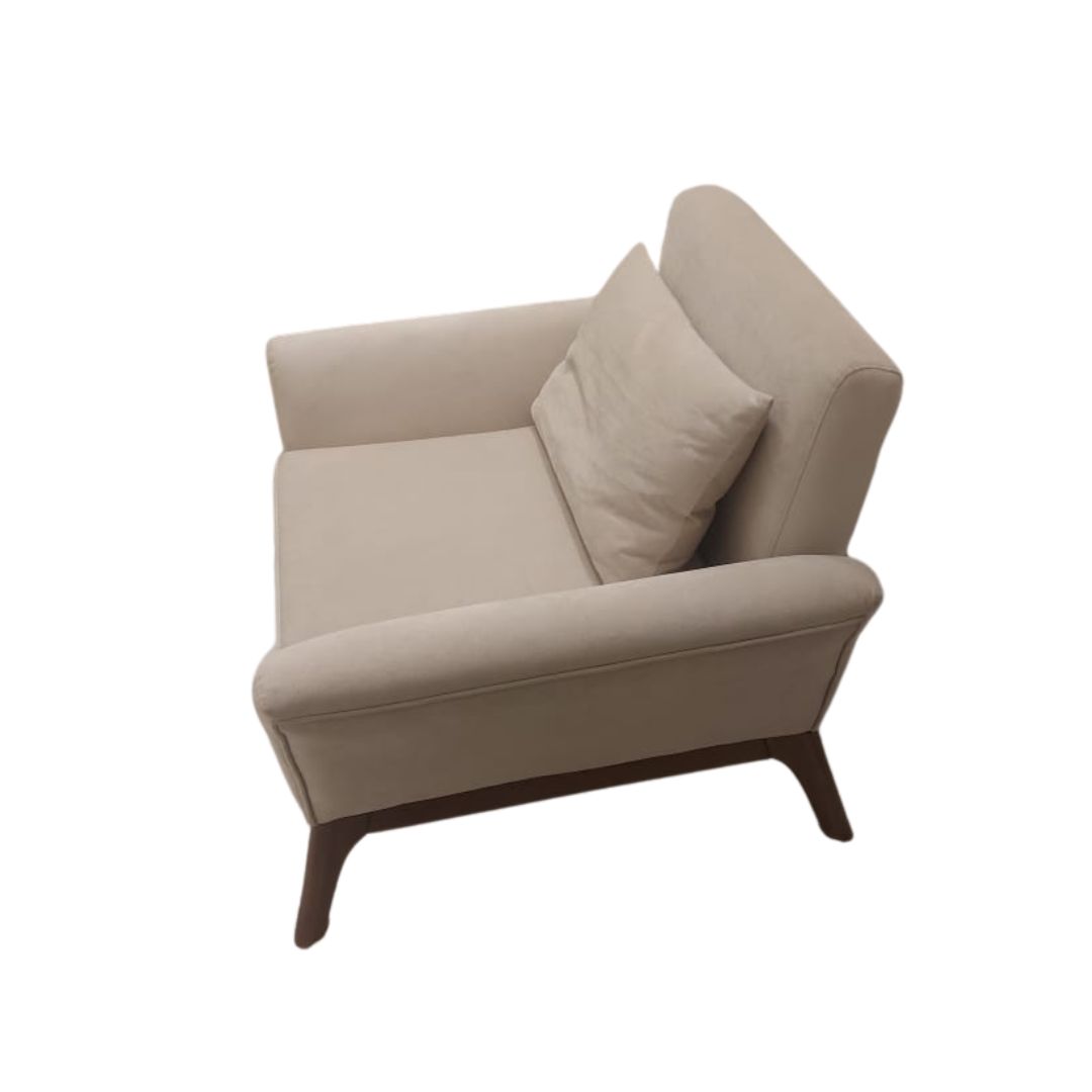 Modern Casual Armchair In Beech Wood - Upholstered Body 1