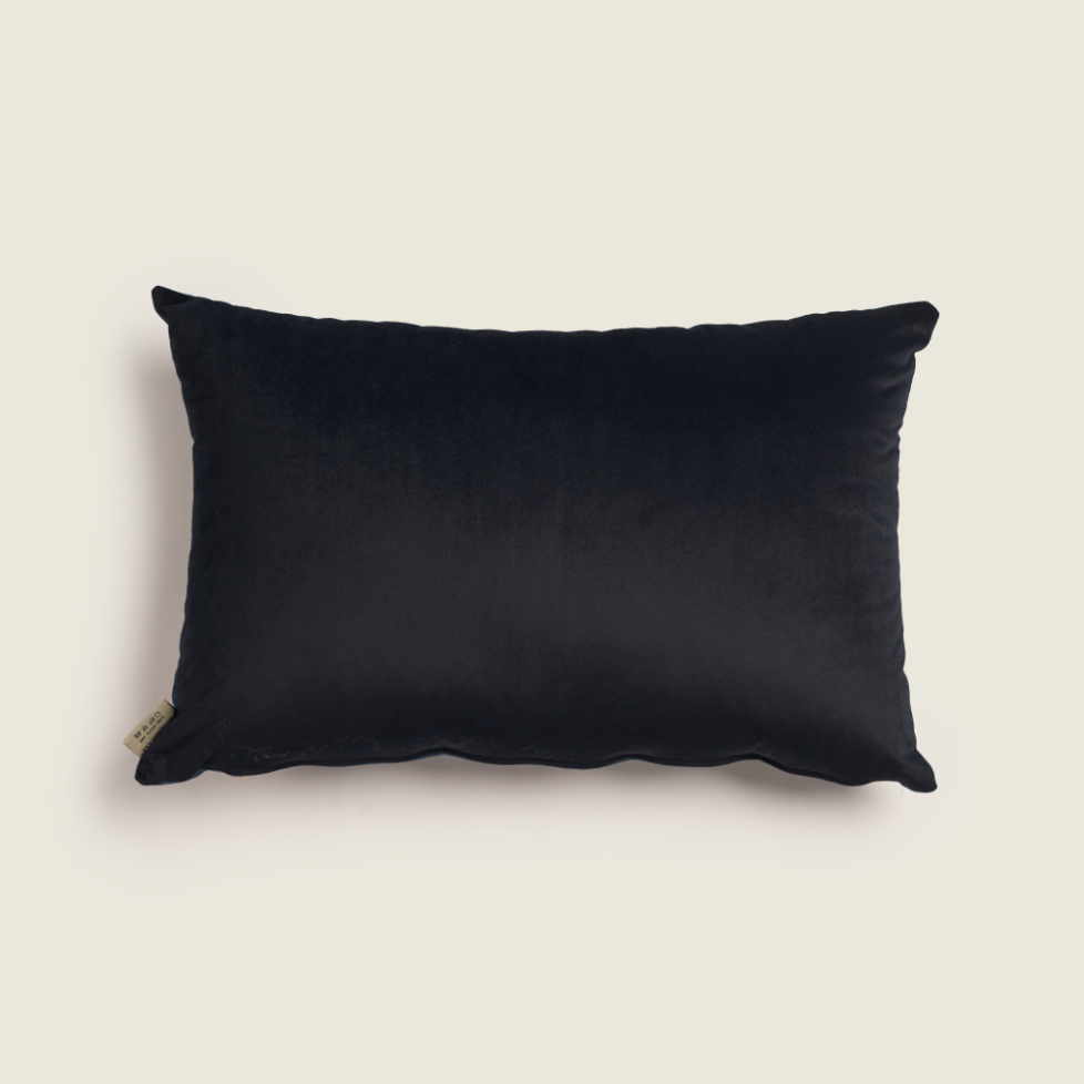Checkered Palm - Velvet Embroidered Cushion 1
