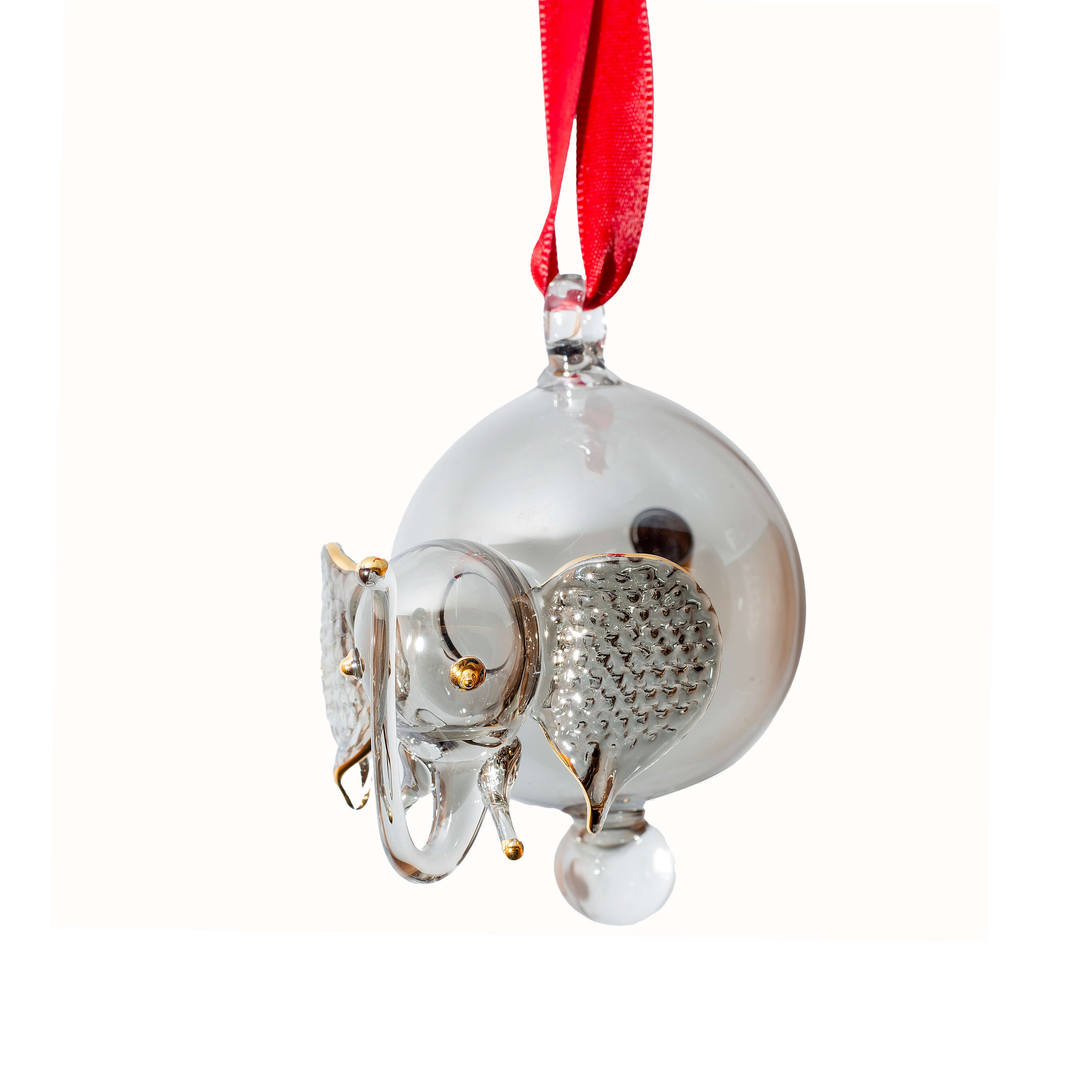 Exquisite Glass Christmas Ornament – Elephant Design 0