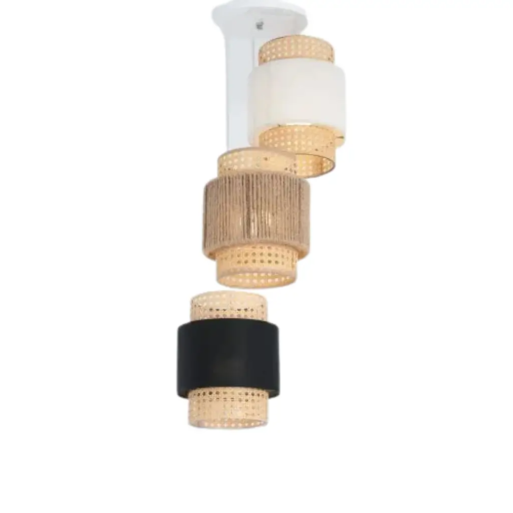 Triple Rattan Ceiling Lamp Ce _Ra _002 0
