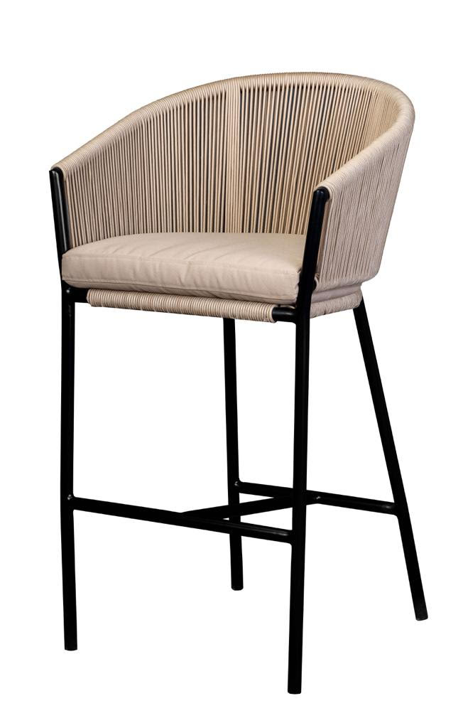 Ango Powder-Coated Aluminum Bar Chair with Ropes 0