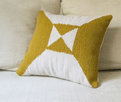 Cream Yellow Arrows Cushion 0