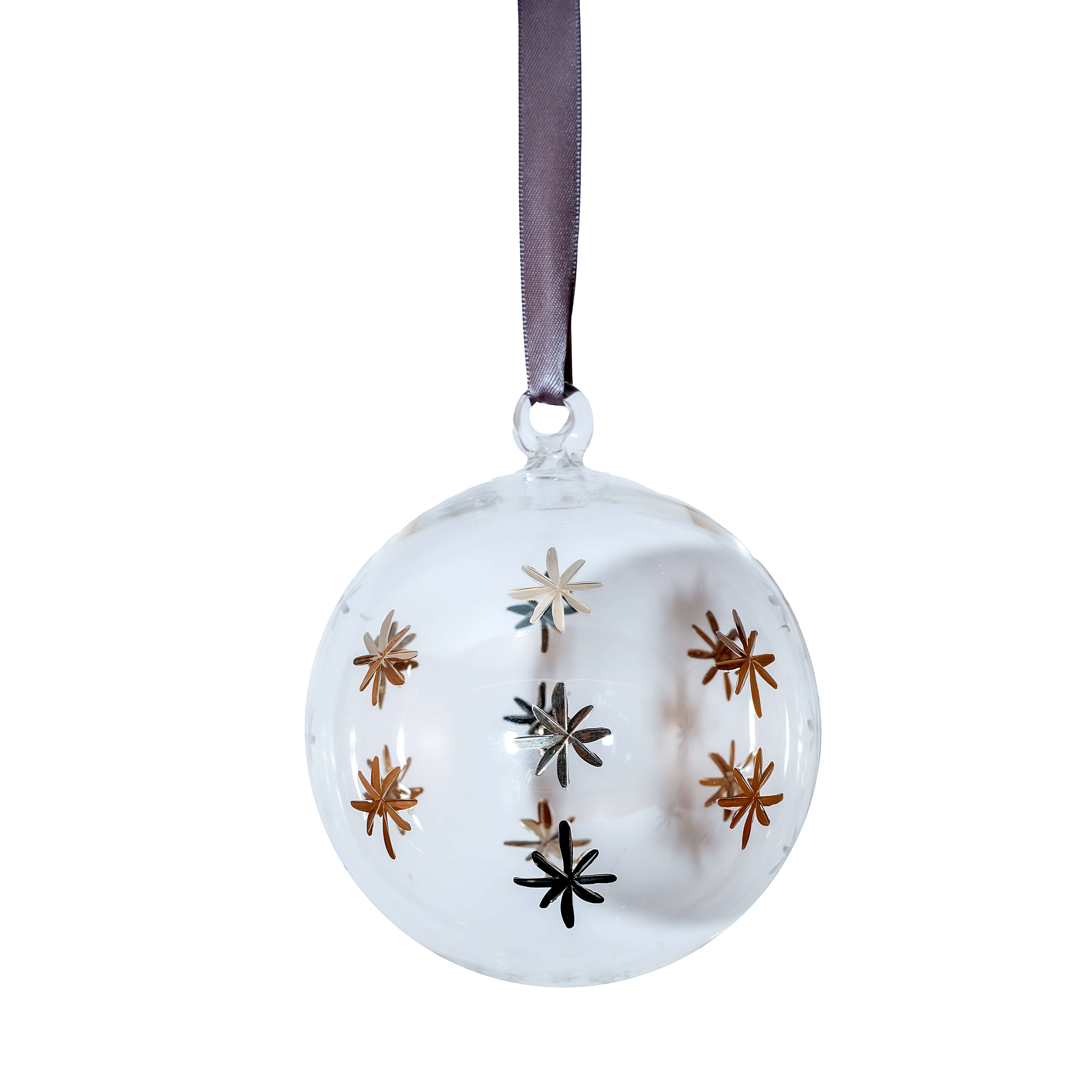 Platinum Star Glass Christmas Ornament 0