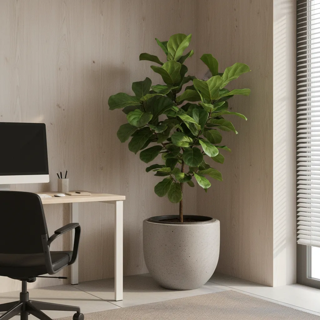 Fiddle Leaf With A Grey Terrazzo Pot 1