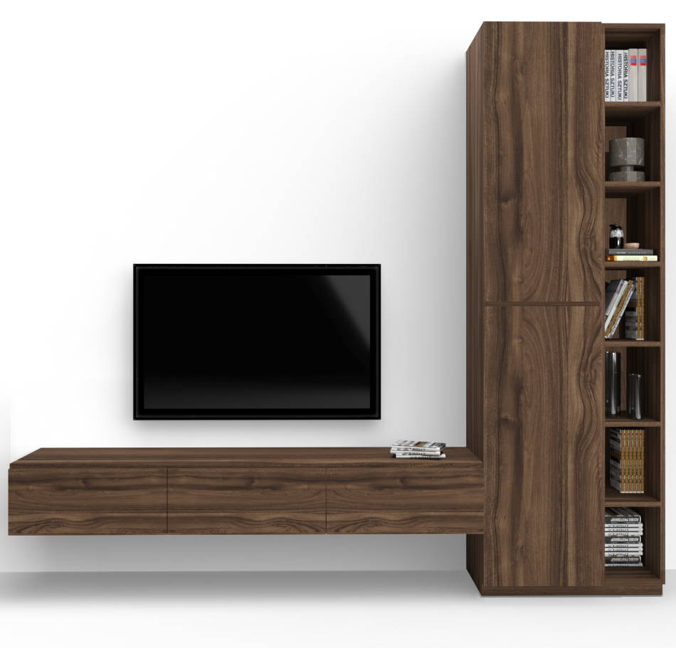 Timeless TV Unit With Integrated Bookshelf and Storage 0