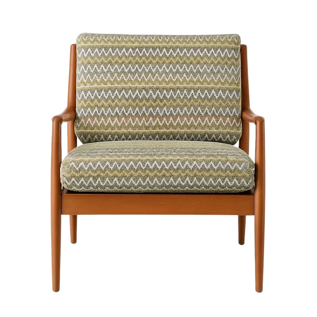 Kai Armchair In Beech Wood With Cushioned Back & Seat 3