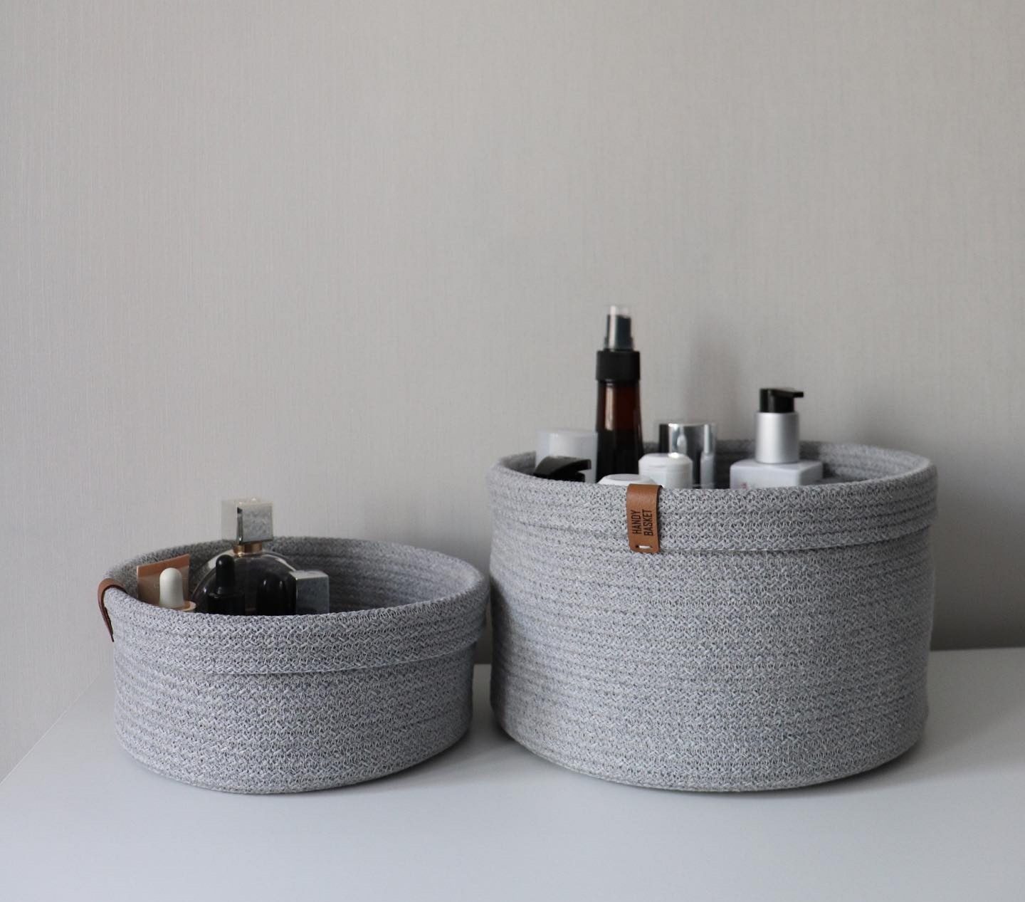 Handmade set of 2 woven cotton orgaziers 0