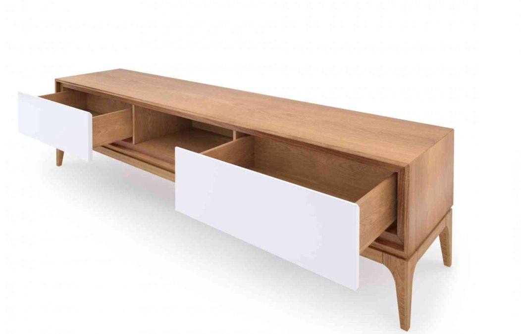 Duo Scandinavian TV Unit With White Panels 2