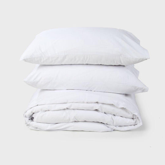 Percale Duvet Cover Set white