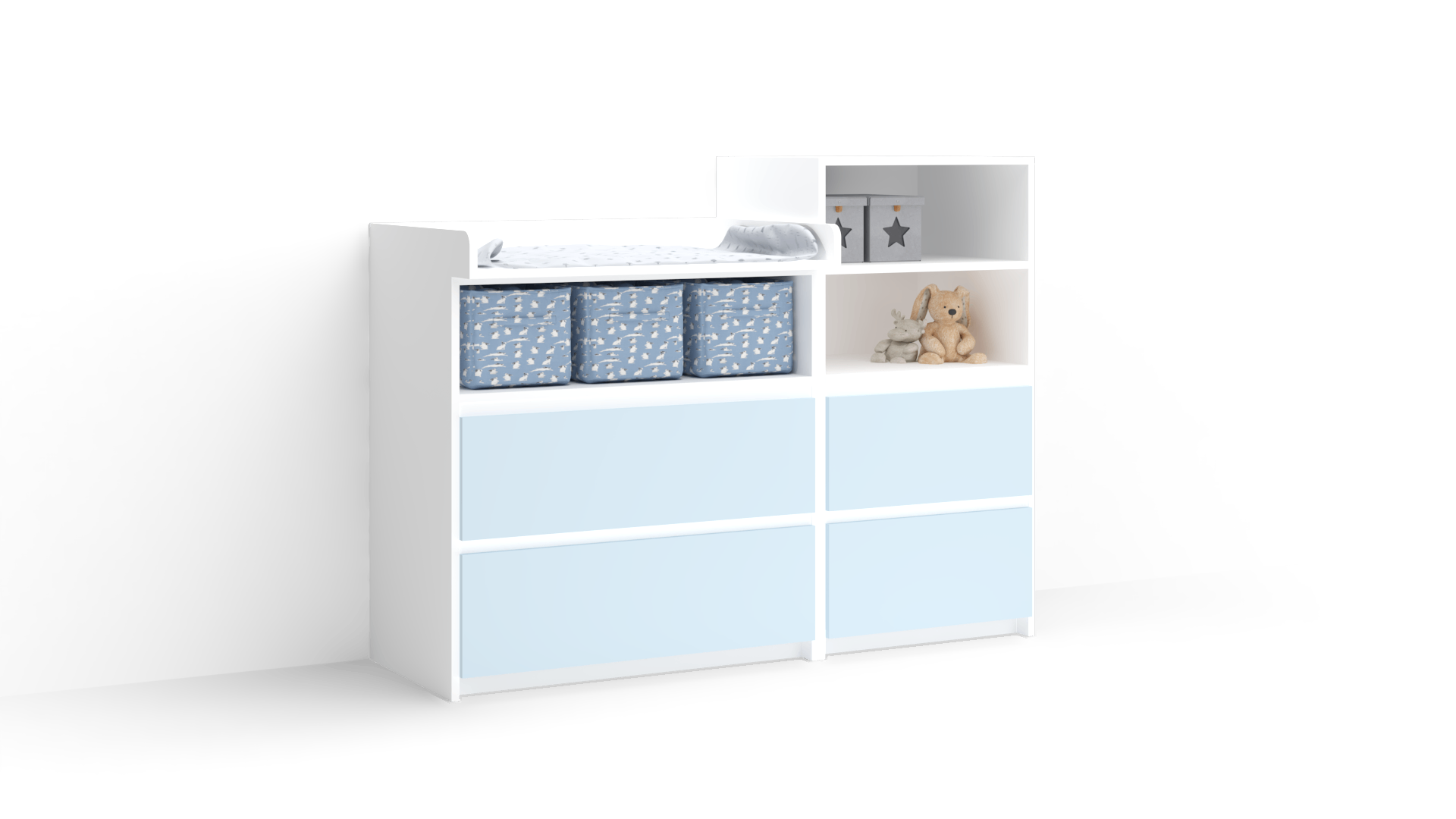 Meda Chest of Drawers With 2 Open Shelves 4