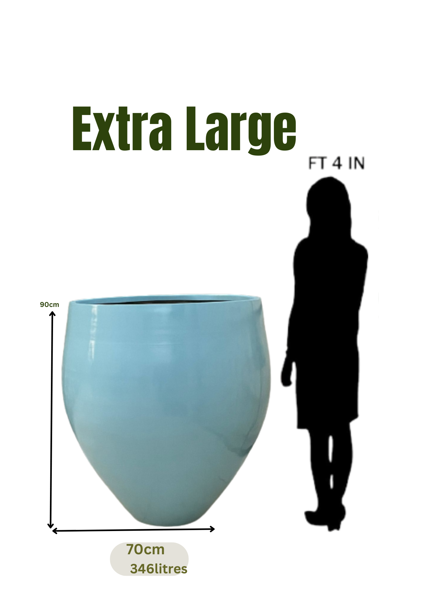 Large Fila Blue Fiberglass Planters 1