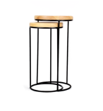 Double Wood top Tables - Black 0