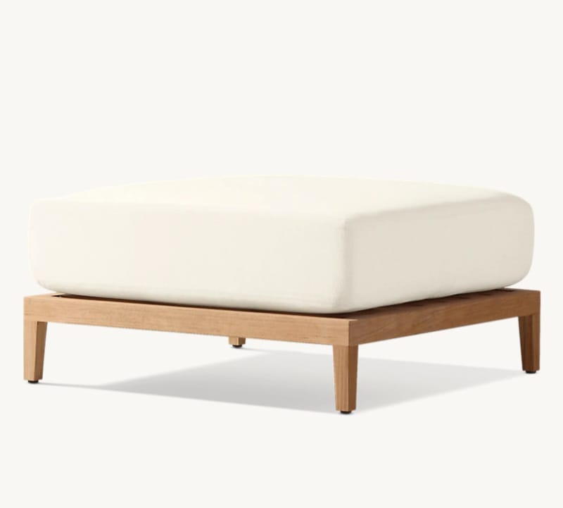 Curve Ottoman With Swedish Wood And Waterproof Fabric 0