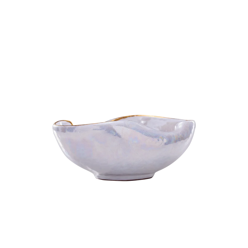 Gi Designs Wave Soup Bowl White & Gold 1