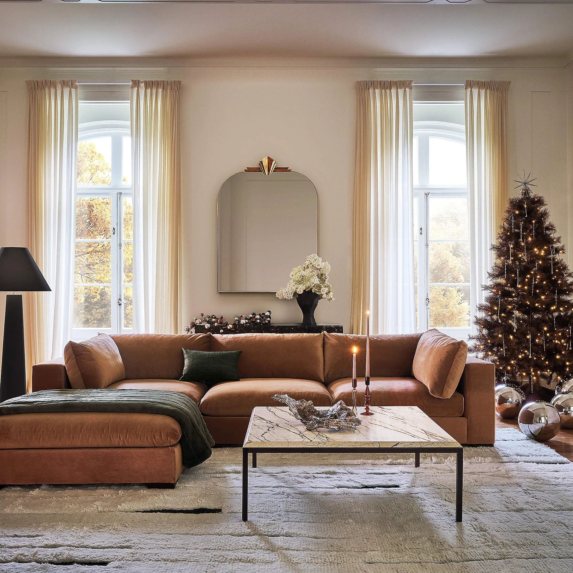 Florence Natural Wood L - Shape Sofa -Hippo 215 1