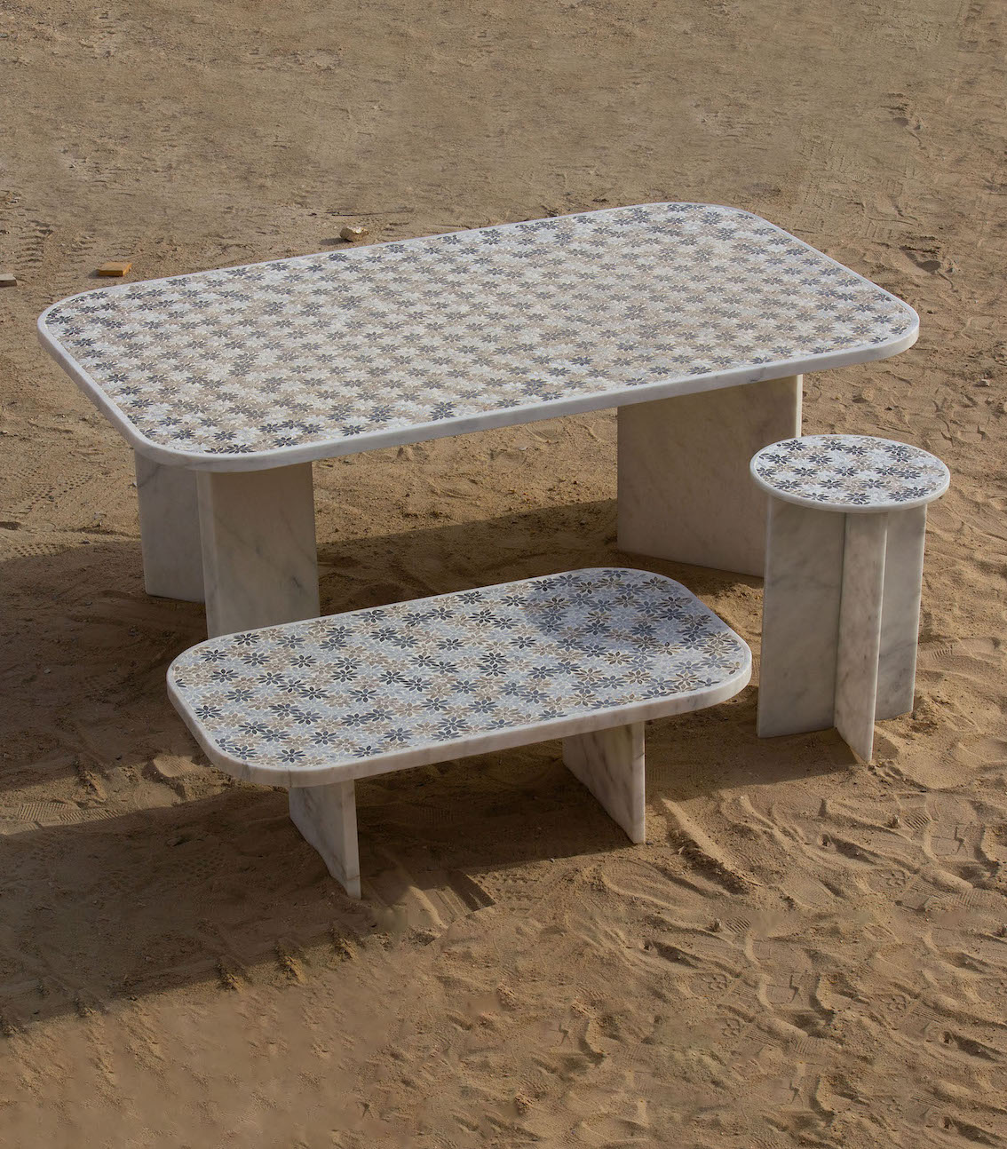 In Full Bloom Marble Side Table 4