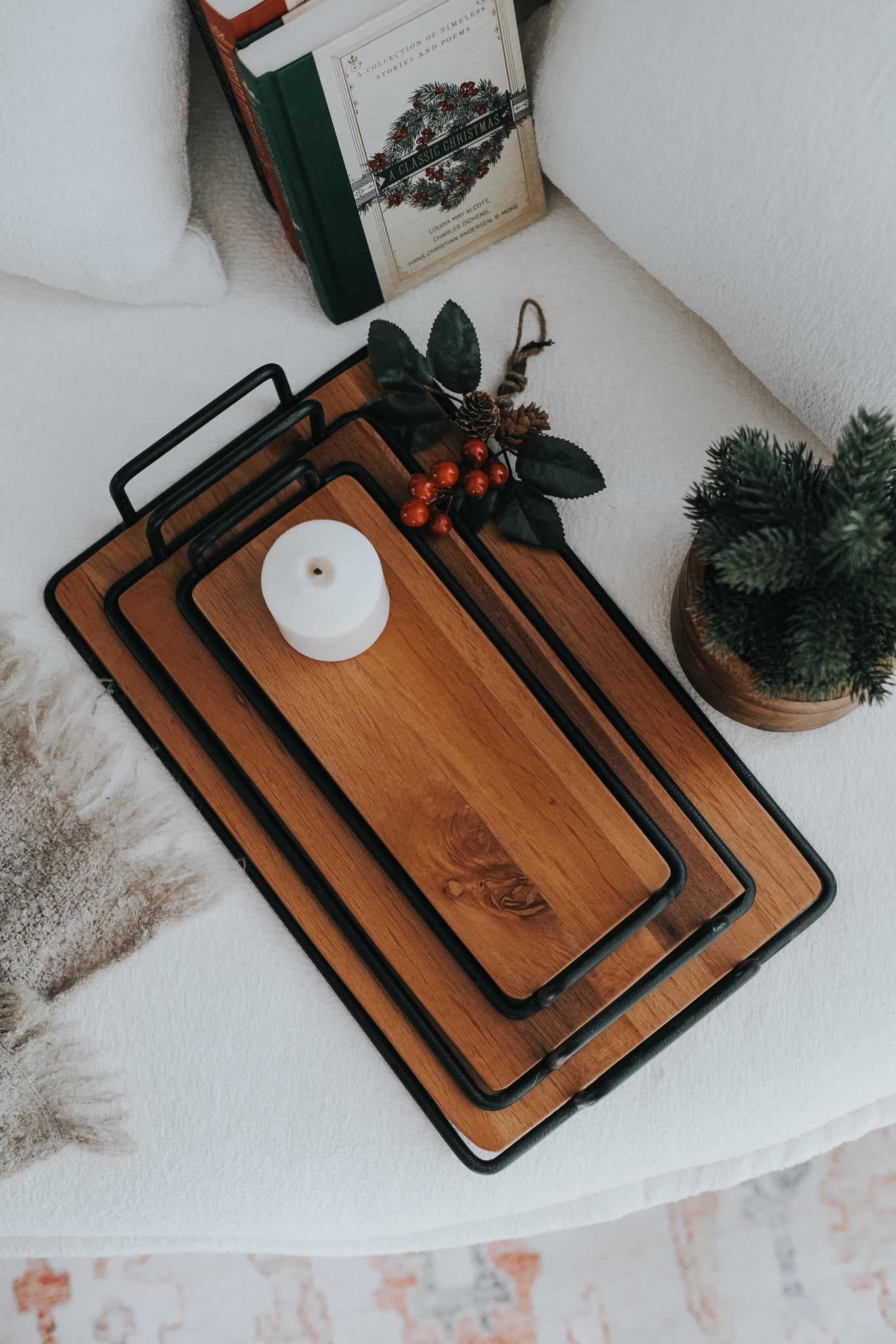 Artisan Side-Handled Rectangular Trays-Set of 3 0