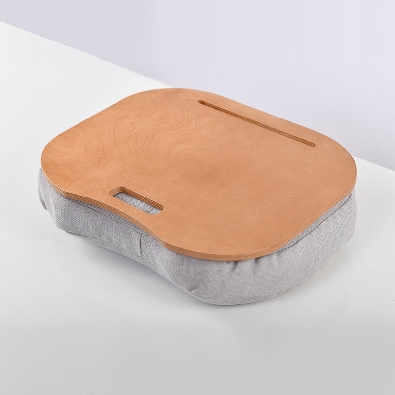 Lazylap | Beech Wood | Grey Fabric 0
