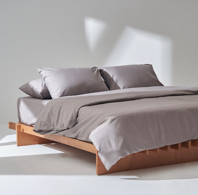 Grey Duvet Cover - Percale - Plain - Queen 0