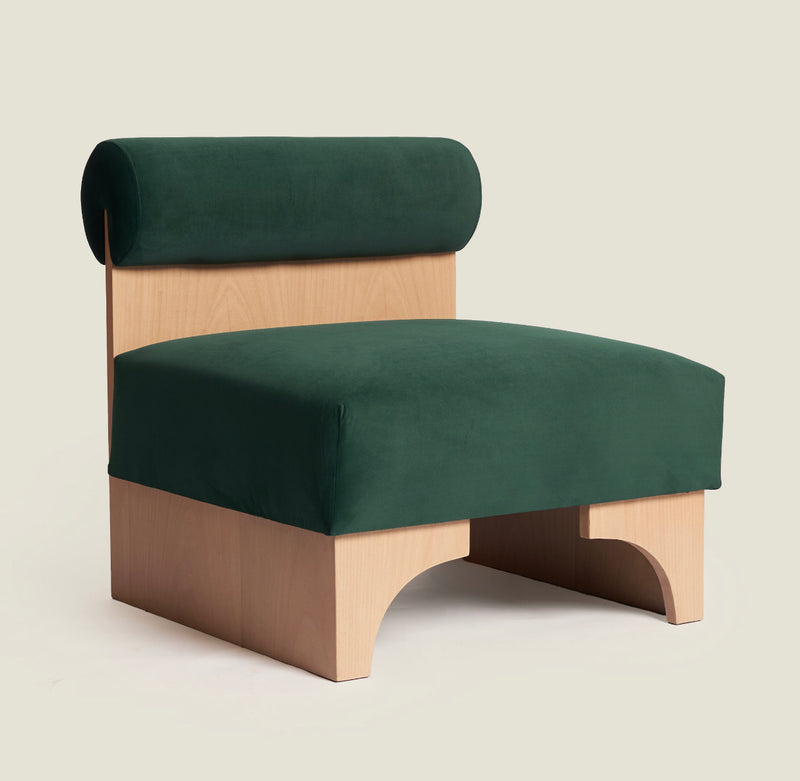 Marcella  - Statement Chair With Wooden Base