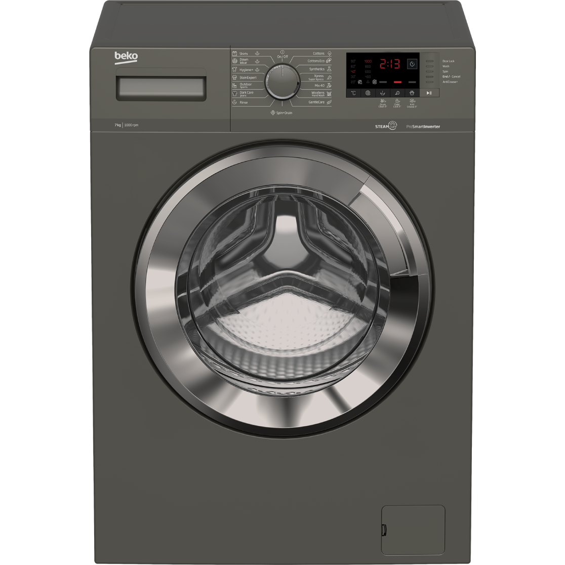 Beko Front Load Full Automatic Washing Machine With Inverter Technology, 7 kg, Grey - WTV 7512 XMCI2 0