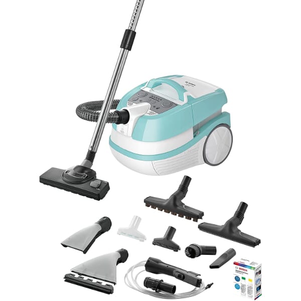 Bosch Wet And Dry Vacuum Cleaner With Hepa Filter, 2000 Watt, Light Blue And White - BWD420HYG 0