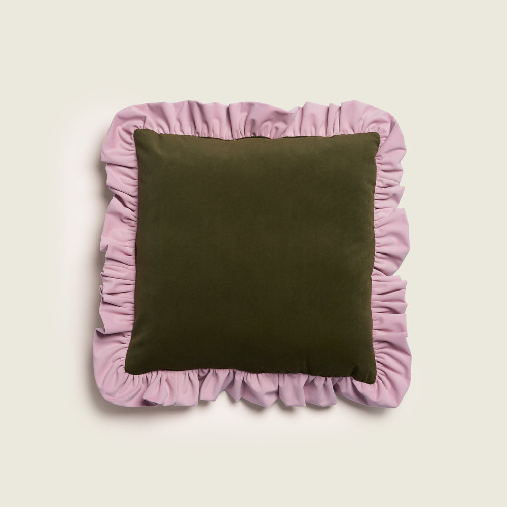 Lilly in Dark Green - Velvet Cushion 0