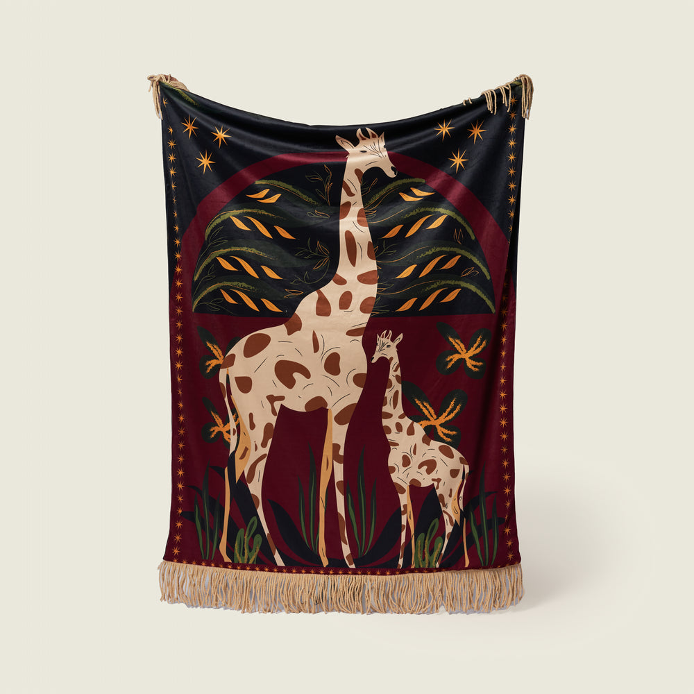 Giraffe Love - Velvet Throw 0