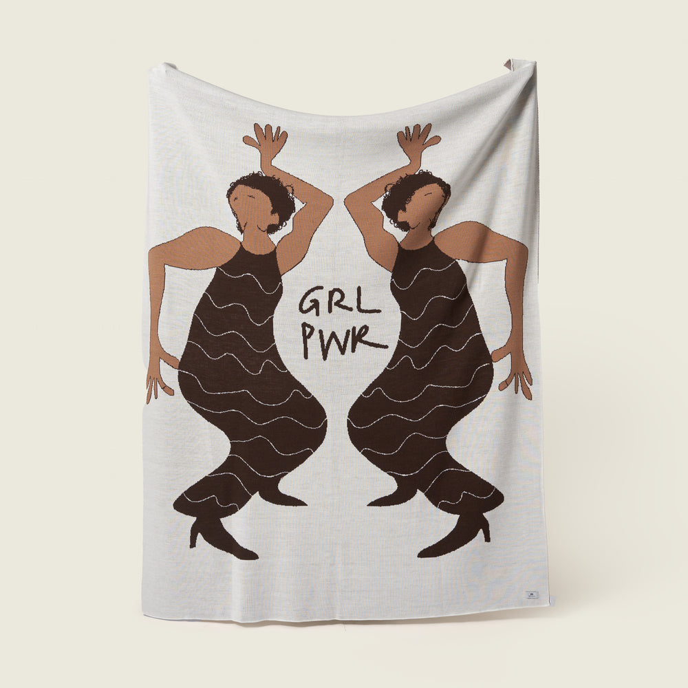 GRL PWR - Knitted Throw 0