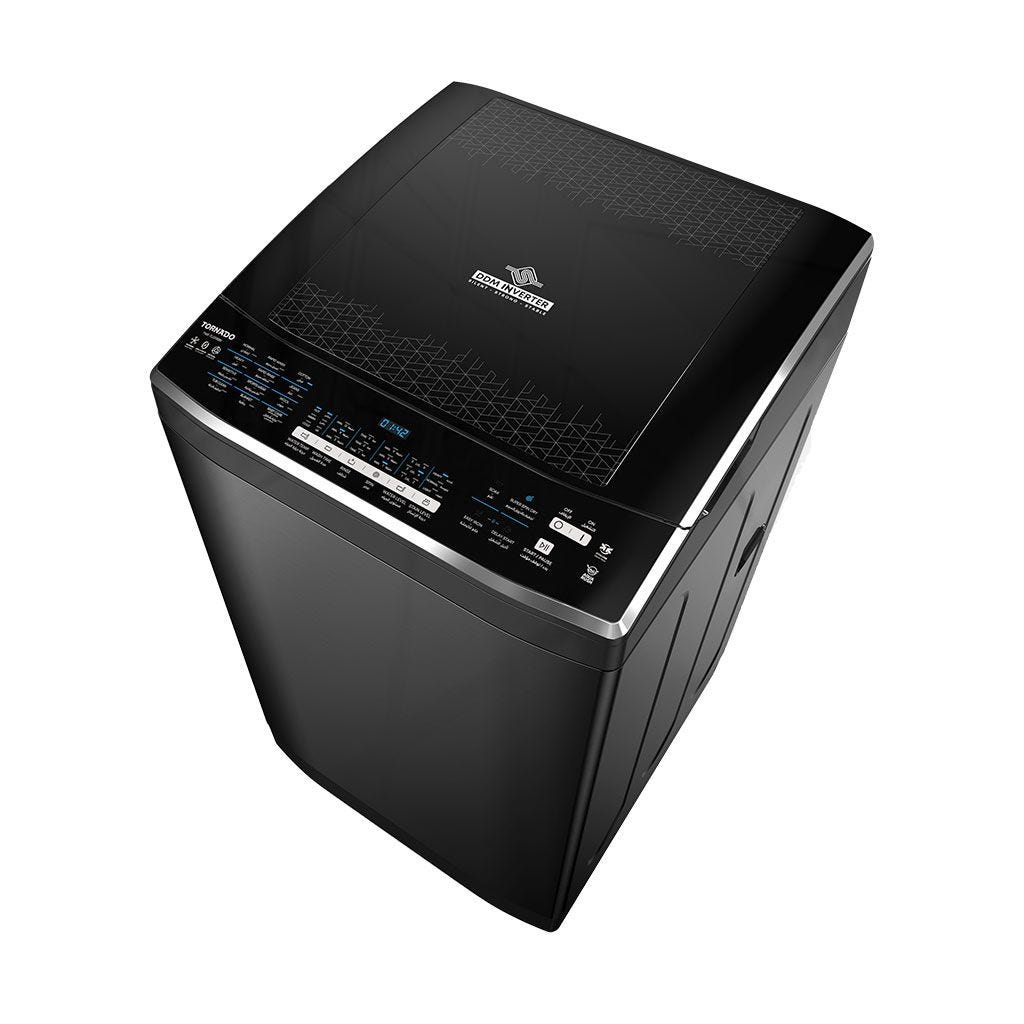 Tornado Top Load Automatic Washing Machine With Inverter Technology, 11 kg, Black - TWE-TLD11RBK 0