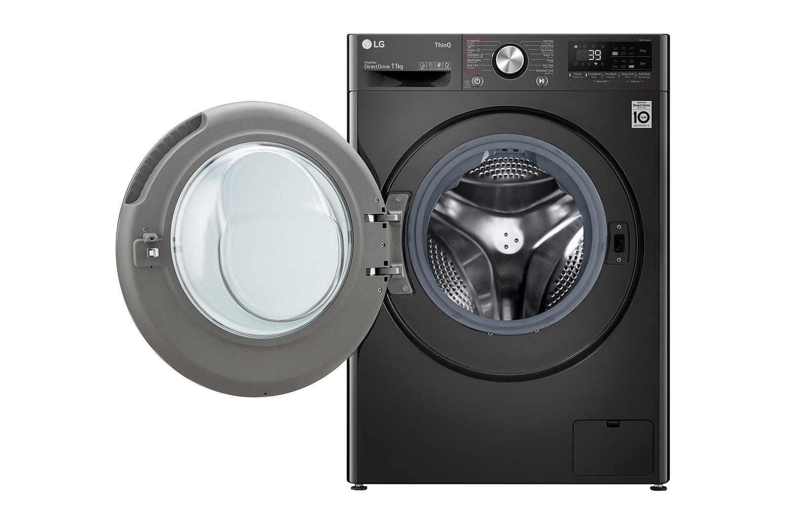 LG Vivace Digital Front Load Full Automatic Washing Machine With Inverter Technology, 11 kg, Platinum Black - F4Y9EWG2ZV 1