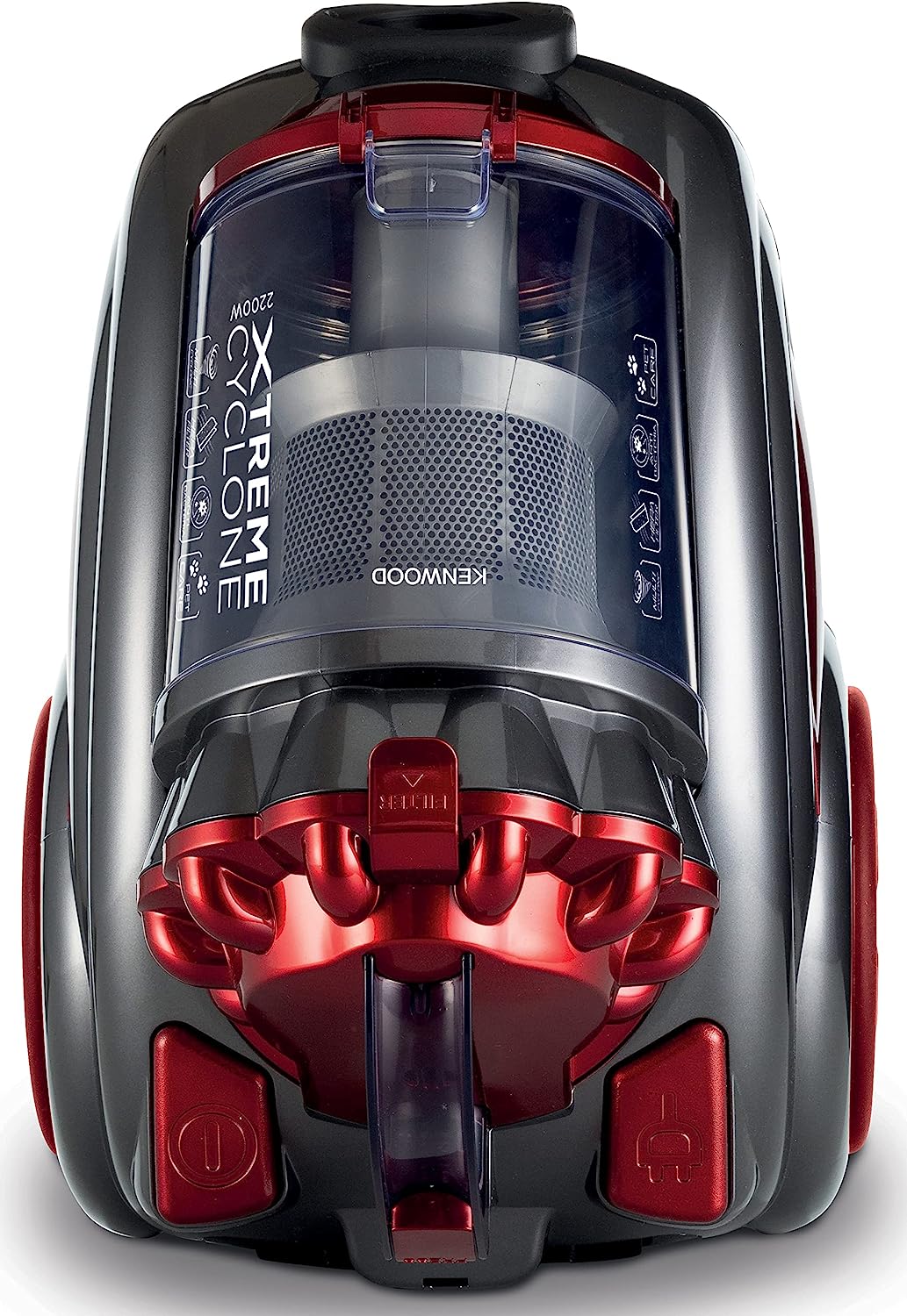Kenwood Bagless Carpet Vacuum Cleaner, 2200 Watt, Red Grey - VBP80.000RG 2