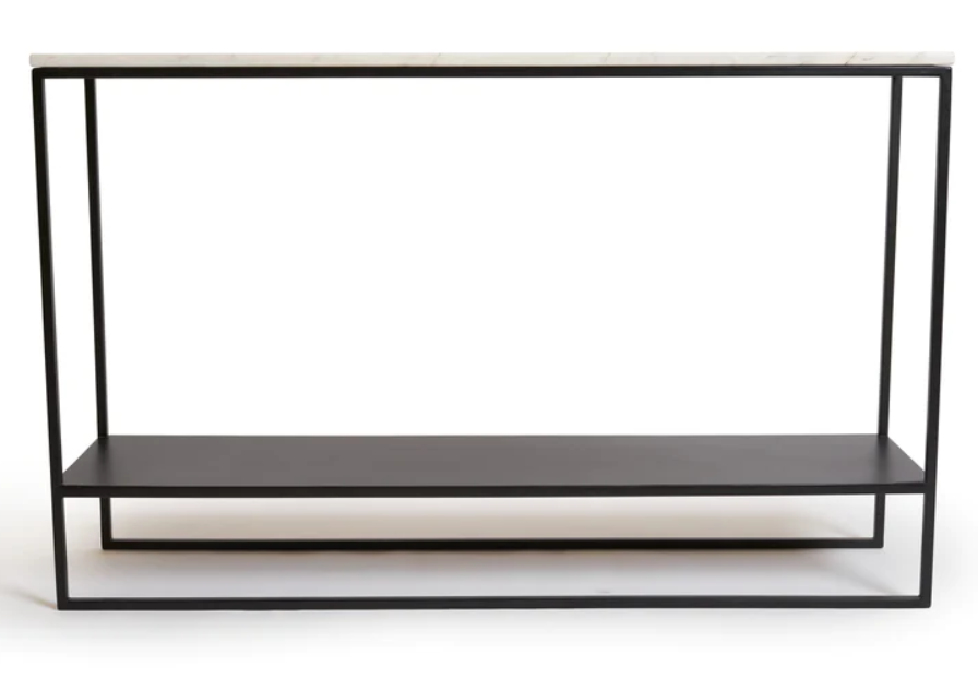 Black Metal Console with Marble Top 0