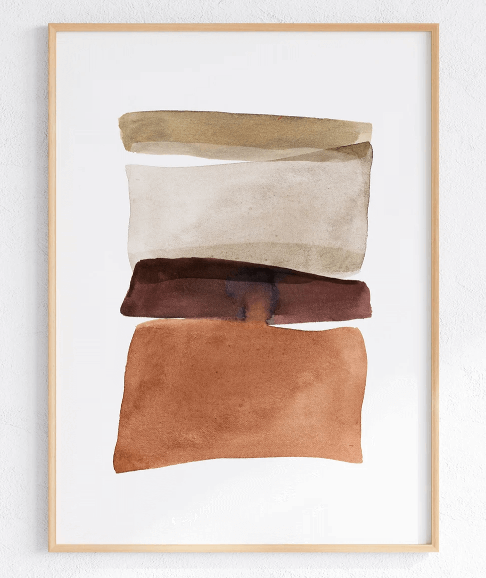 Beige Rust Brown Print 0