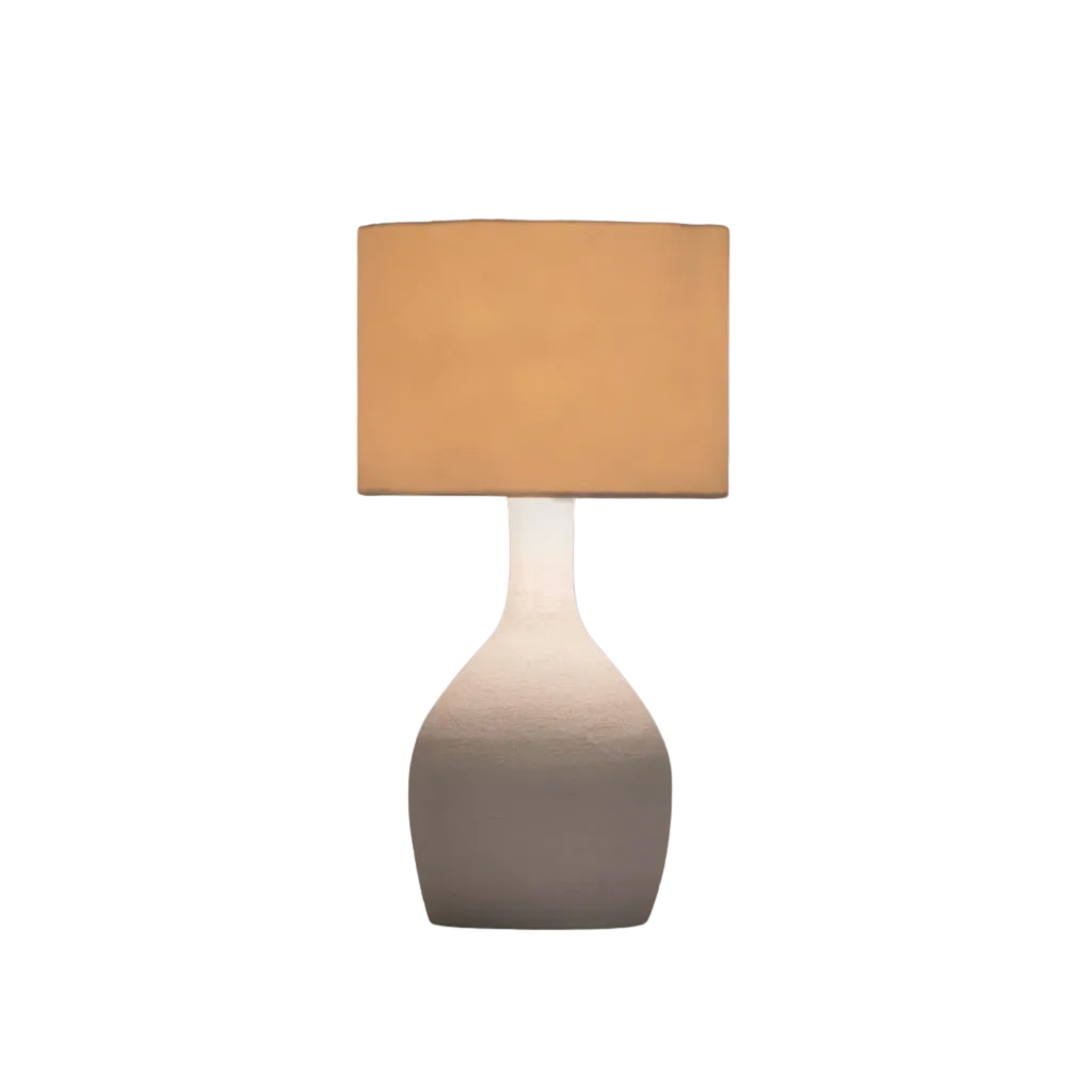 Clay Haven Table Lamp with White Shade