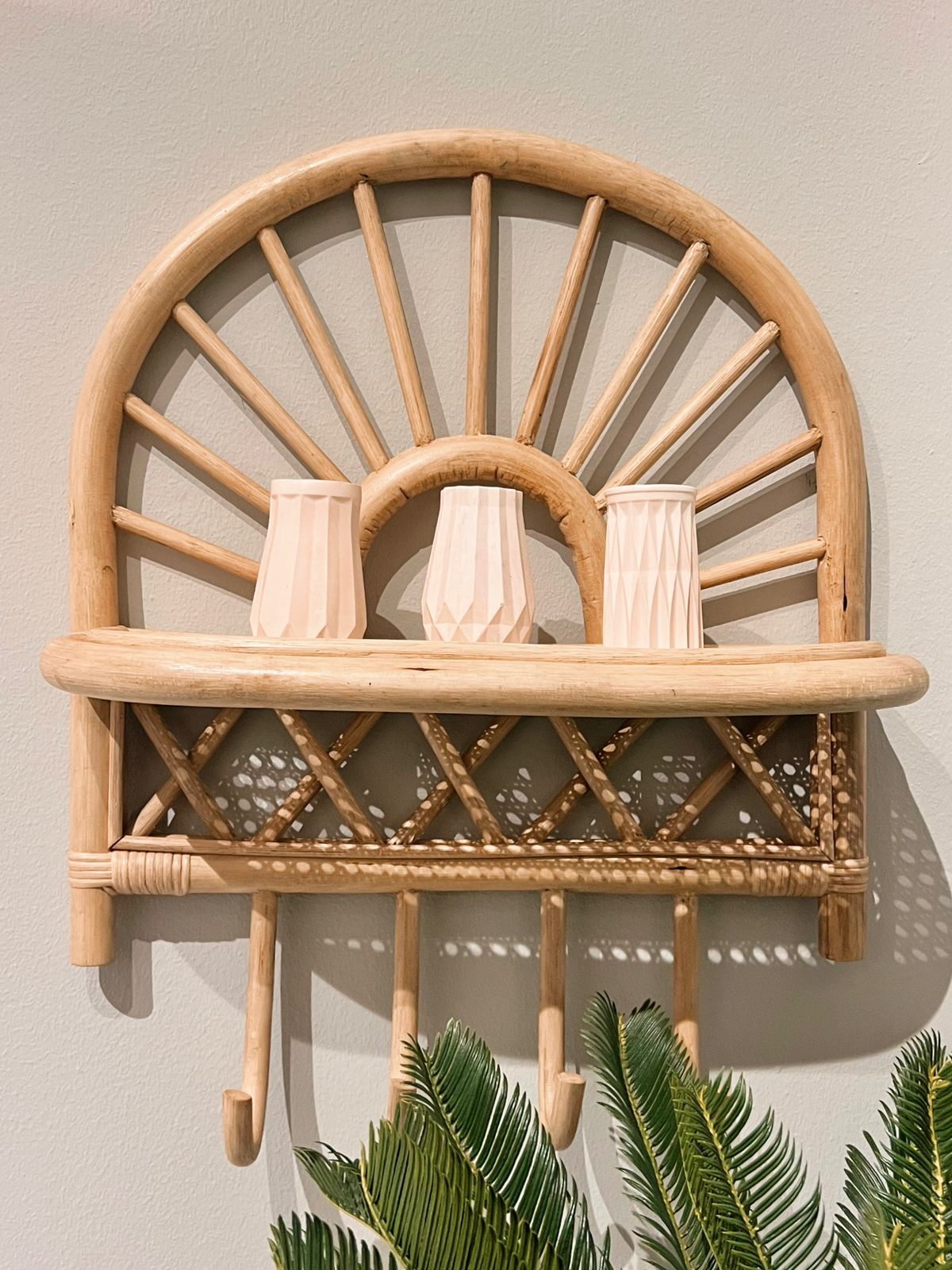 Sunny Bamboo Shelf - Cane - 4 Hangers 1