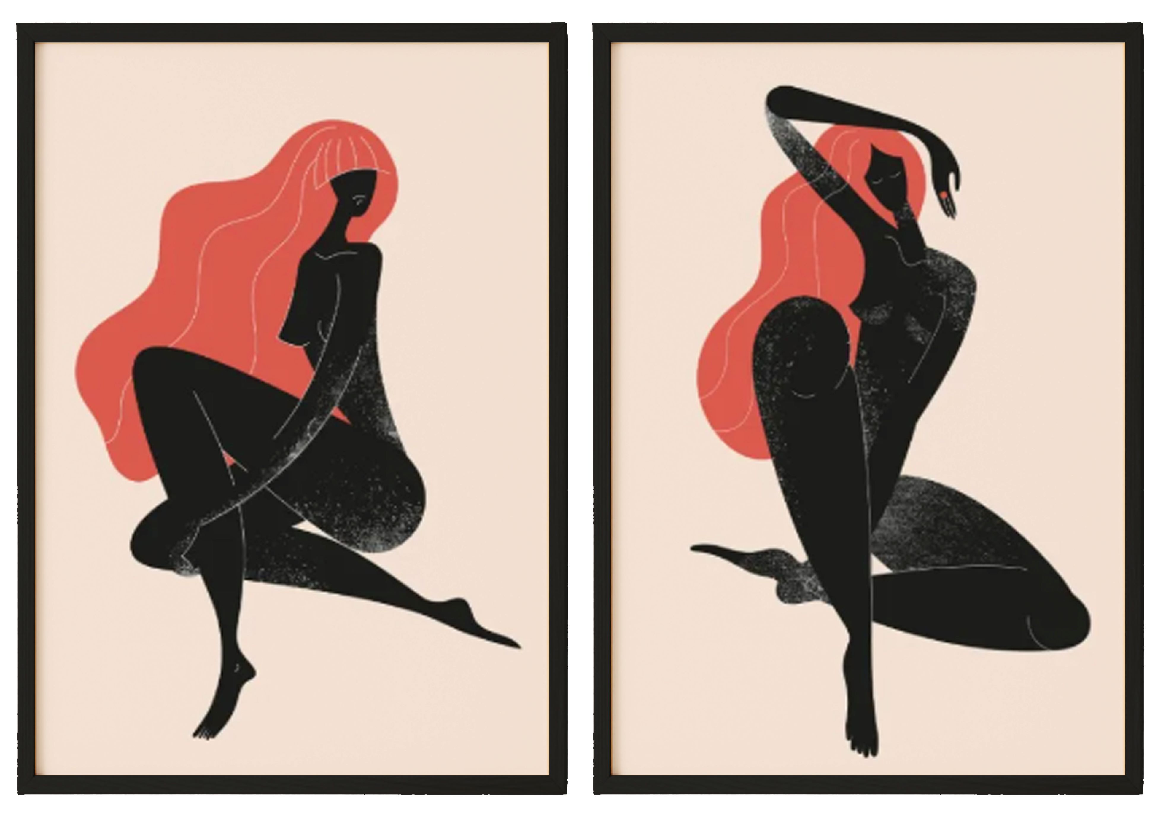 Figurative Red-Head Girl Print Set image