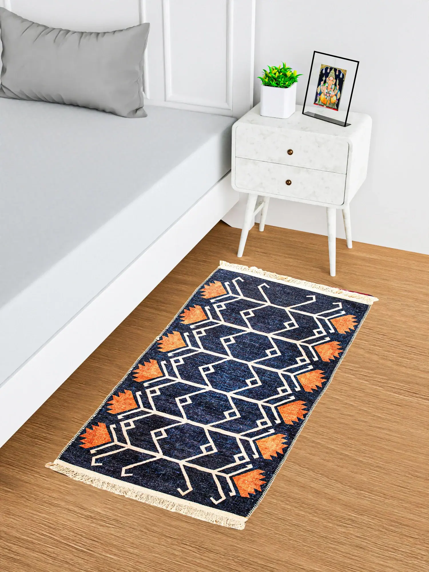 Badawi Digital Woven Rug Dark Grey 3