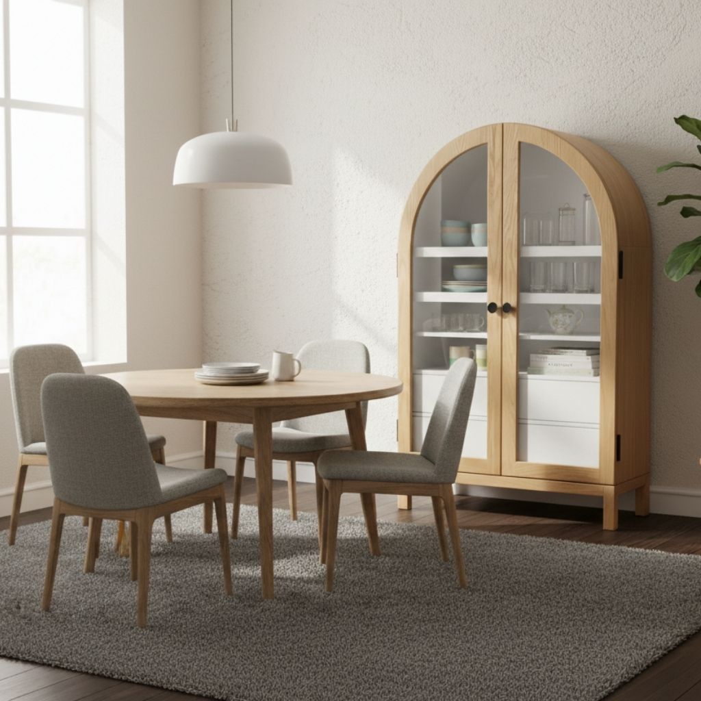 Mabel Solid Oak Cabinet With Glass Doors 5