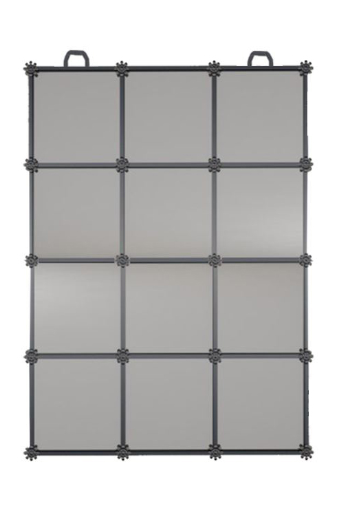 Ciaran Vintage Metal Wall Mirror – Rustic Grey With Unique Flower Details 0