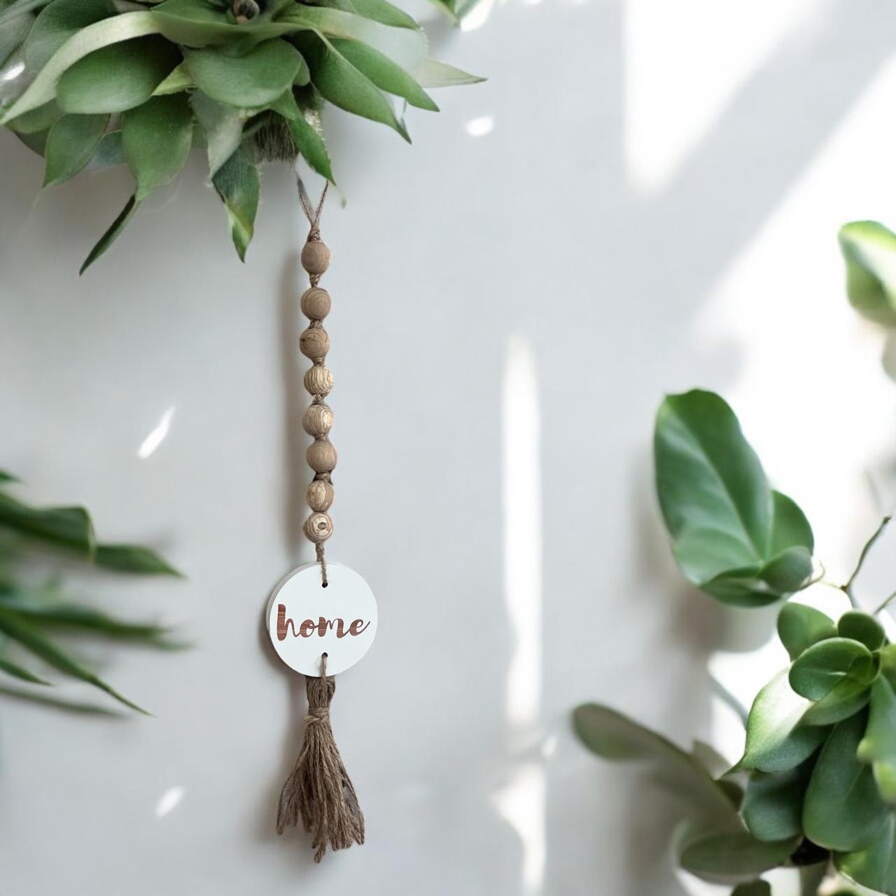 Home Wooden bead garland White 0