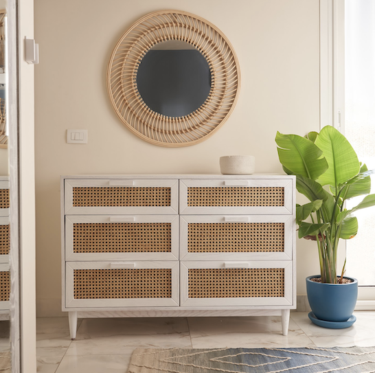 Sidra Cane Chest of Drawers Efreshli