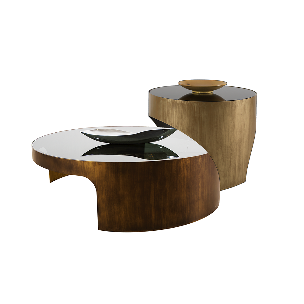 Capri Steel Coffee table Set With Glass Top 0